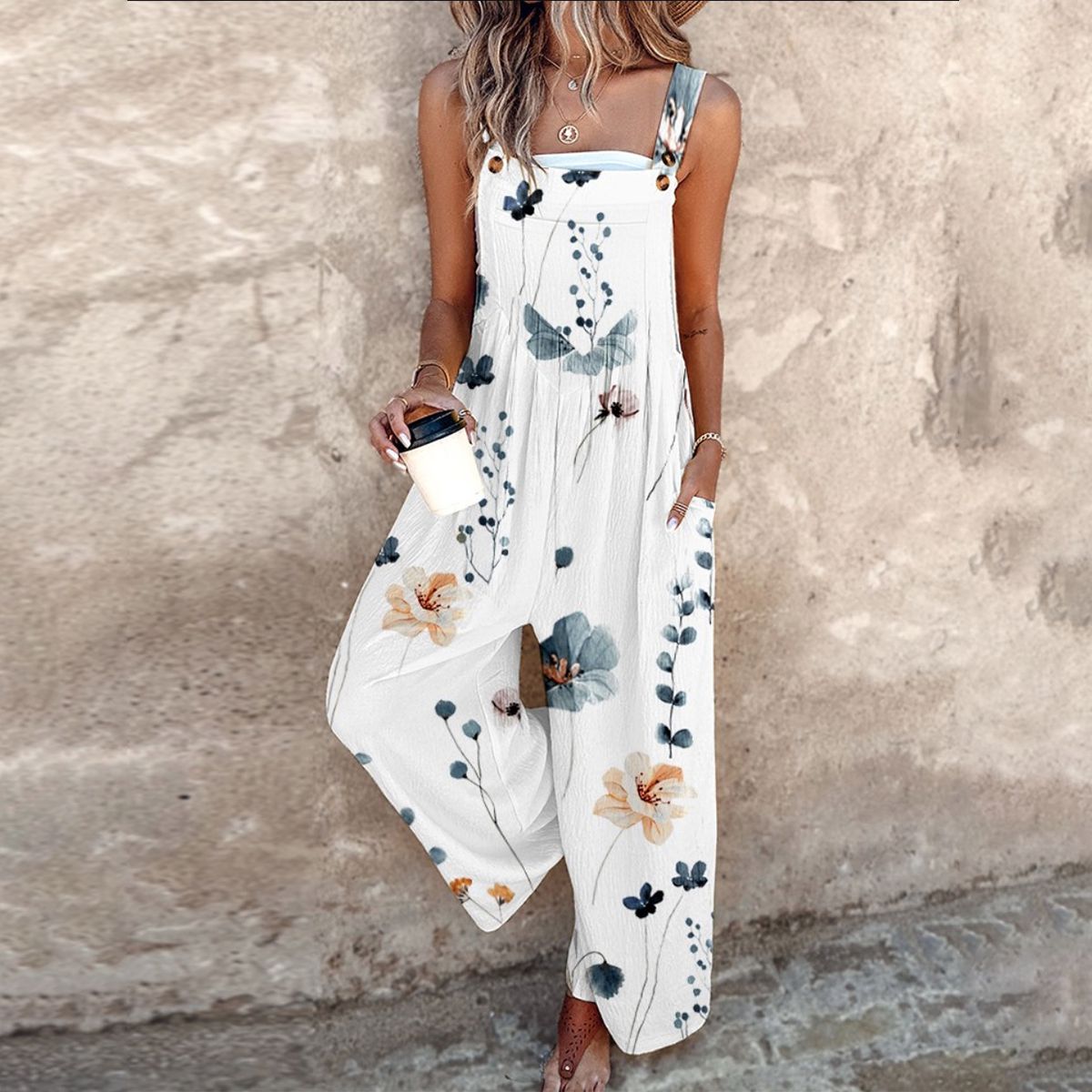 Bruna – Macacão Fluido Estampado