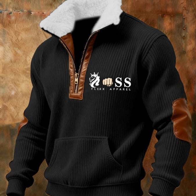 Orlando - Camisola de Fecho com Detalhes em Couro