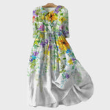 Lígia – Vestido Floral em Aquarela