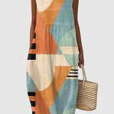 Matilde - Vestido Geométrico Abstrato