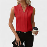 Júlia - Blusa sem mangas com decote em V