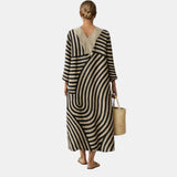 Clara - Vestido Midi com Padrão Ondulado