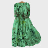 Noémia – Vestido Verde Floral Suave