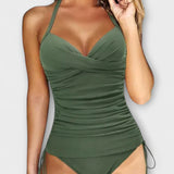 Patrícia – Fato de banho tankini elegante com decote em V