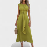 Emília - Vestido maxi elegante sem mangas e gola redonda