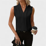 Júlia - Blusa sem mangas com decote em V