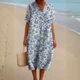 Magnolia - Vestido Floral Porcelana