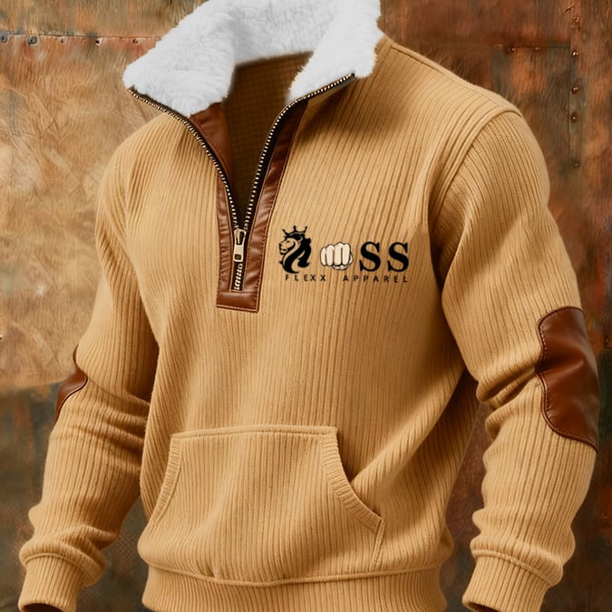 Orlando - Camisola de Fecho com Detalhes em Couro