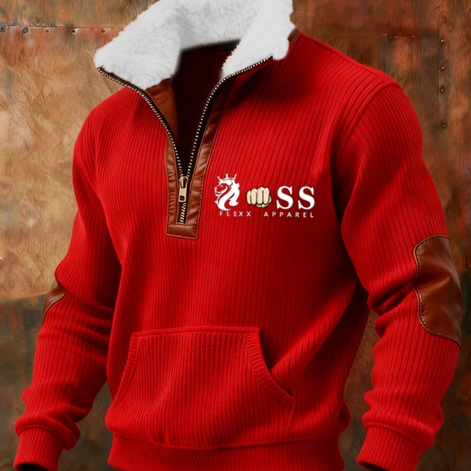 Orlando - Camisola de Fecho com Detalhes em Couro