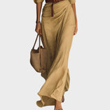 Júlia - Vestido maxi justo de manga comprida