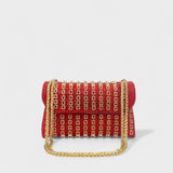 Claudia - Bolsa de ombro com corrente elegante e diamantes coloridos