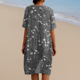 Maria - Vestido Floral em Carvão