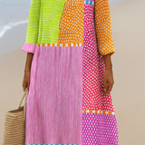 Fátima – Vestido Patchwork Multicolorido