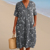 Maria - Vestido Floral em Carvão