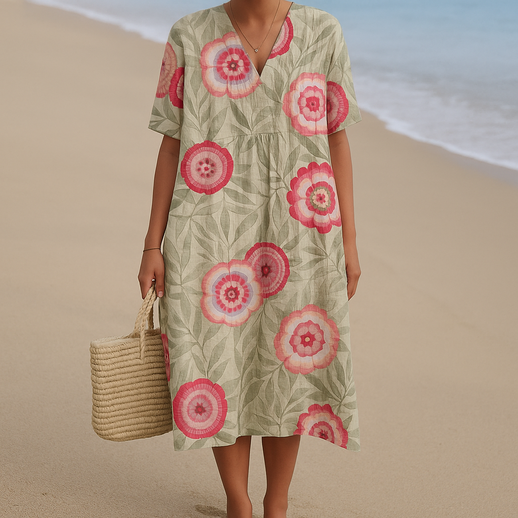 Vitória - Vestido Floral Rosa