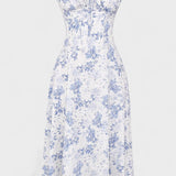 Carolina - Vestido Floral com Corpete Ajustado