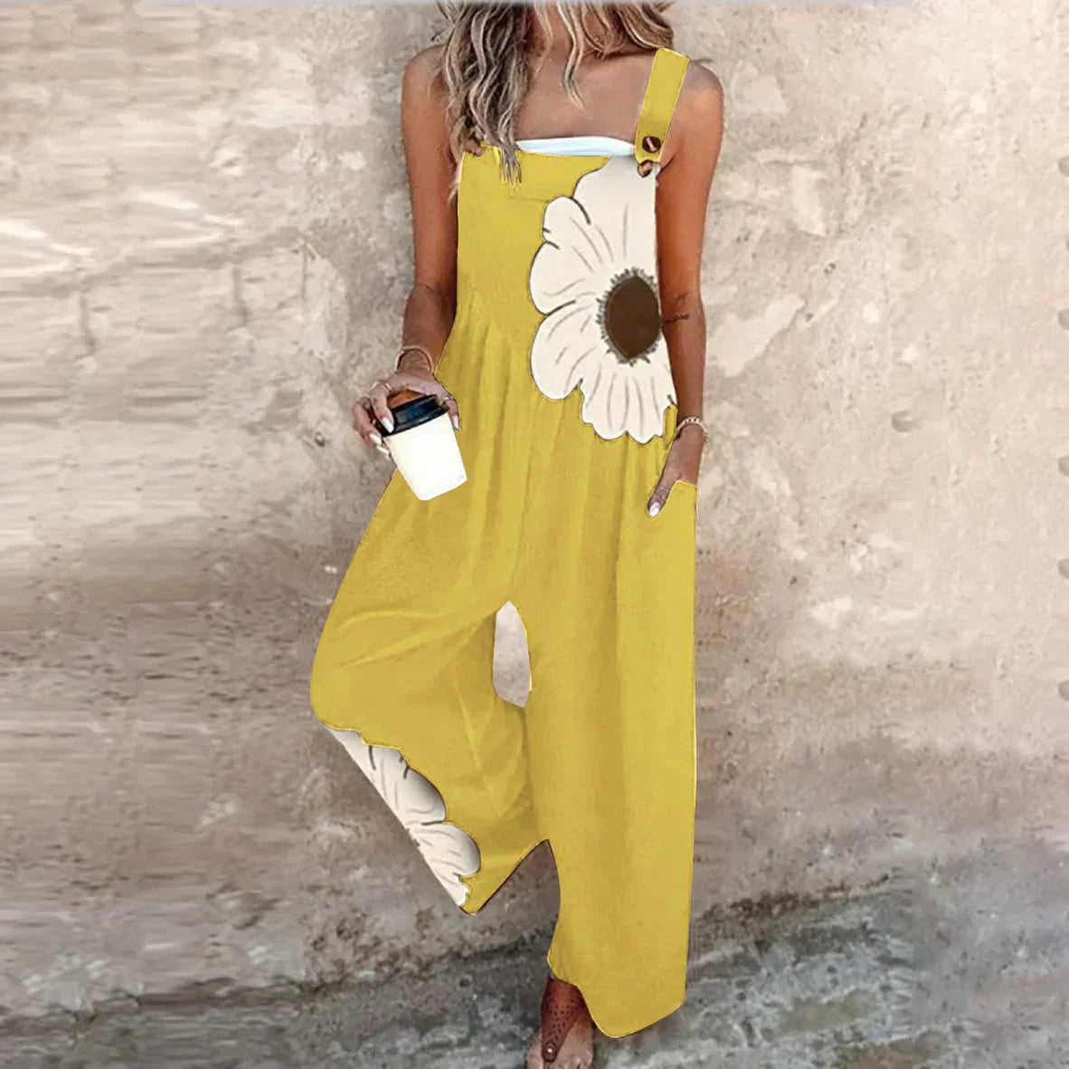 Bruna – Macacão Fluido Estampado