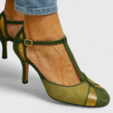 Leonor - Sapatos Verdes Texturizados