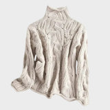 Luana – Camisola de Caxemira com Padrão Trançado