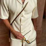 Teodoro - Conjunto de Veludo Cotelê com Camisa e Bermuda