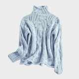 Luana – Camisola de Caxemira com Padrão Trançado