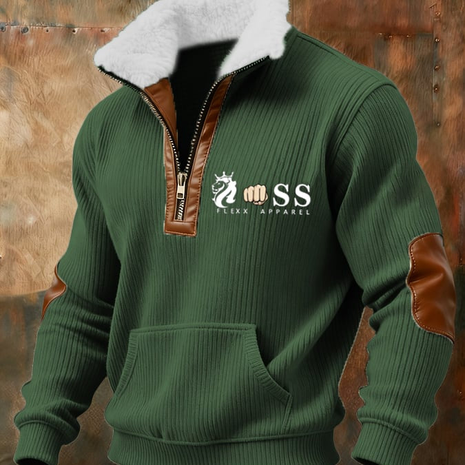 Orlando - Camisola de Fecho com Detalhes em Couro