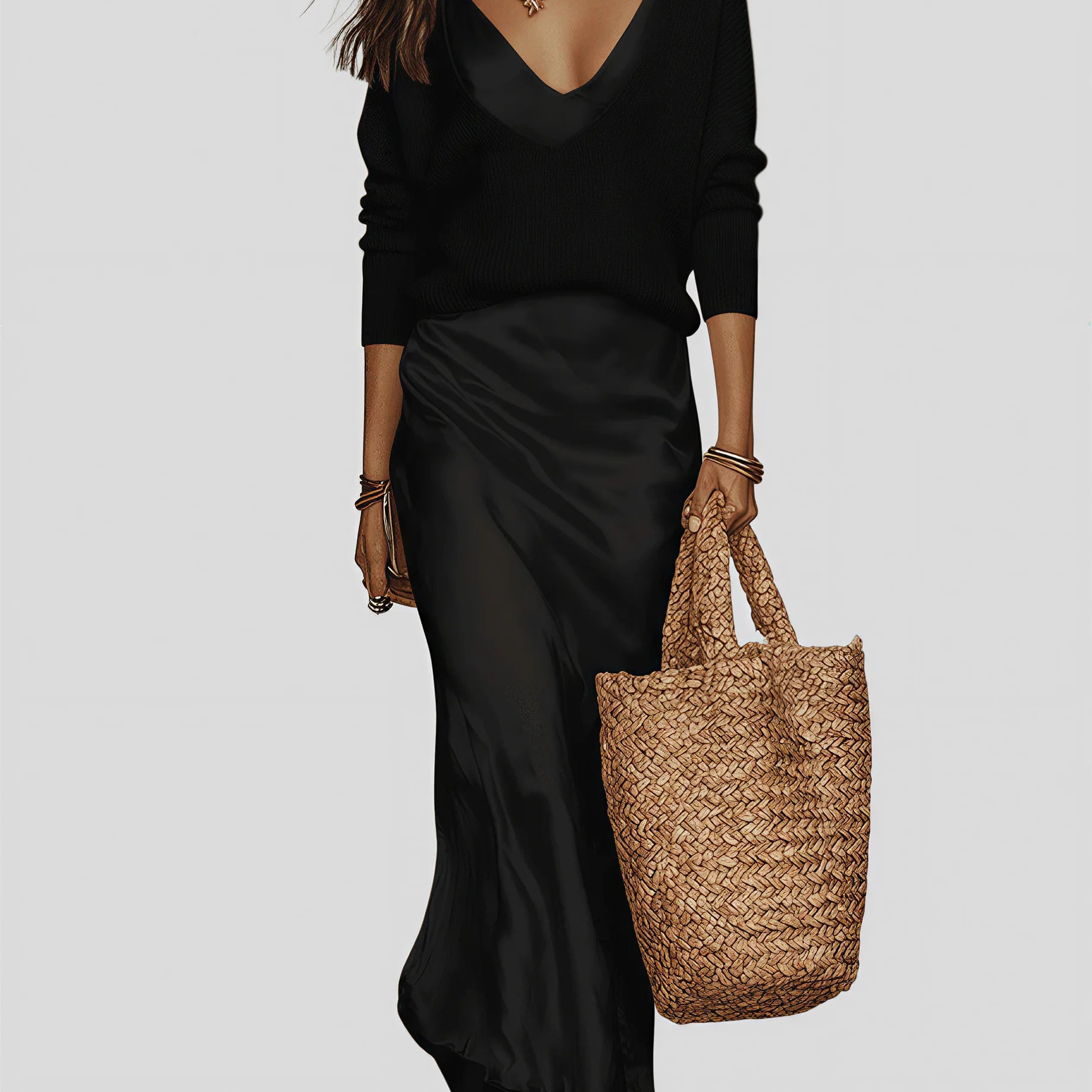 Alice - Vestido Acetinado com Camisola