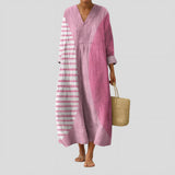 Luísa - Vestido Maxi com Grafismo em Rosa