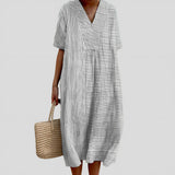 Ophelia - Vestido Listrado Relaxado