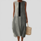 Bárbara - Vestido Listrado Monocromático