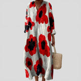 Elva - Vestido Floral Vermelho
