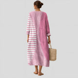 Luísa - Vestido Maxi com Grafismo em Rosa