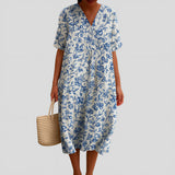 Magnolia - Vestido Floral Porcelana