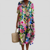 Paula - Vestido Floral em Aquarela