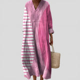 Luísa - Vestido Maxi com Grafismo em Rosa