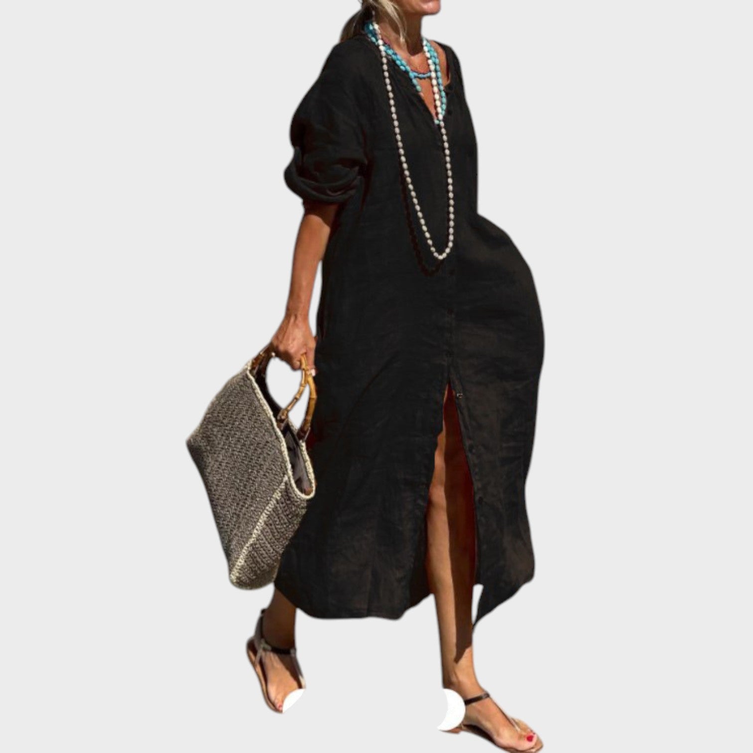 Vera - Vestido de linho de algodão