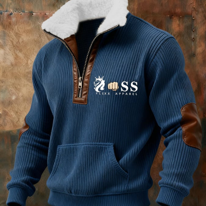 Orlando - Camisola de Fecho com Detalhes em Couro