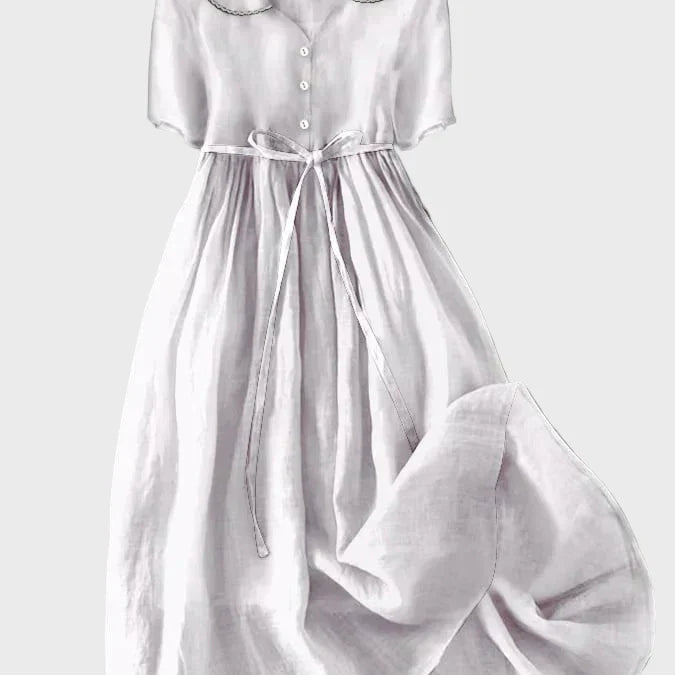 Madalena – Vestido Clássico com Botões