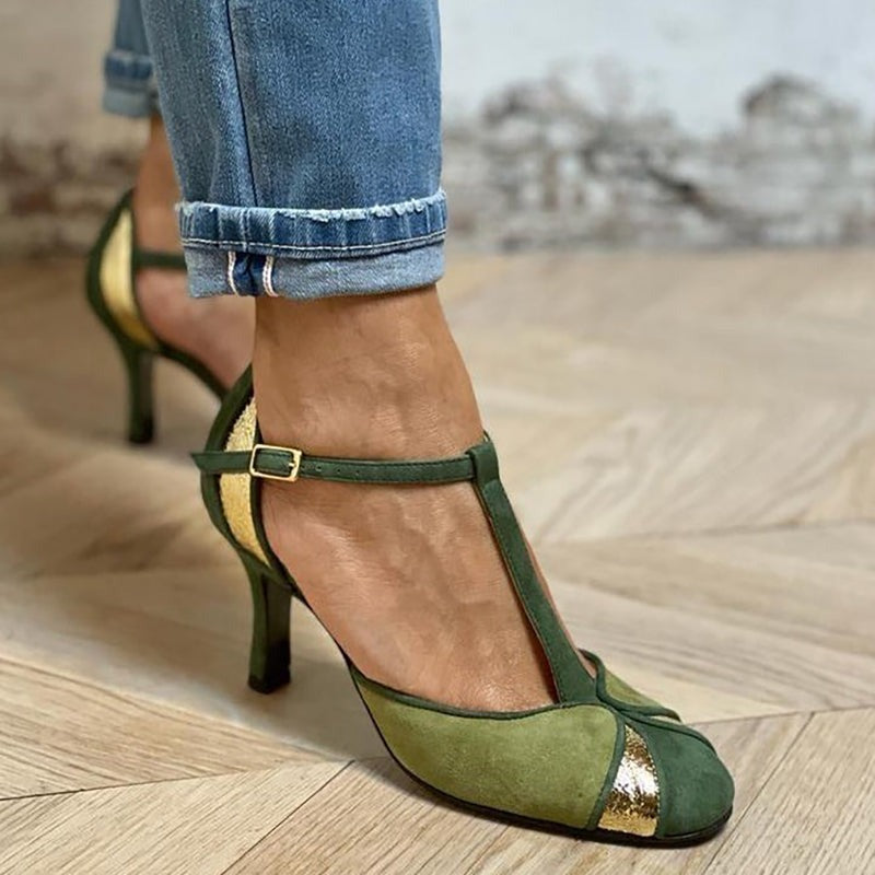 Leonor - Sapatos Verdes Texturizados