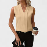 Júlia - Blusa sem mangas com decote em V