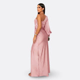 Caetana – Vestido Longo Assimétrico com Drapeado