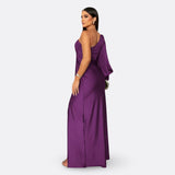 Caetana – Vestido Longo Assimétrico com Drapeado