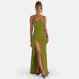 Áurea – Vestido Maxi Fluido com Costas Abertas