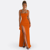 Áurea – Vestido Maxi Fluido com Costas Abertas