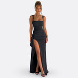 Áurea – Vestido Maxi Fluido com Costas Abertas