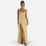 Áurea – Vestido Maxi Fluido com Costas Abertas
