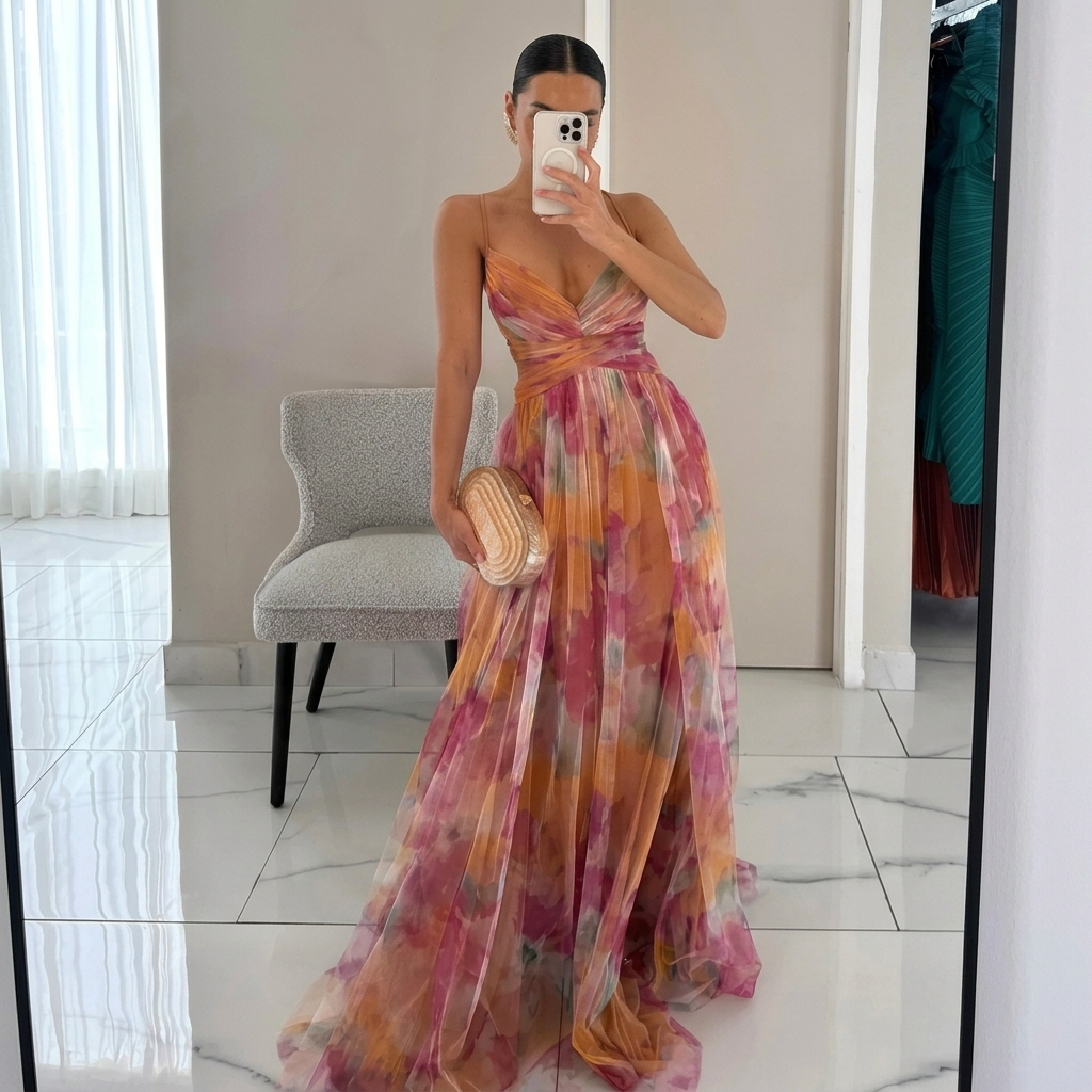 Luzia - Vestido Maxi com Estampado Floral