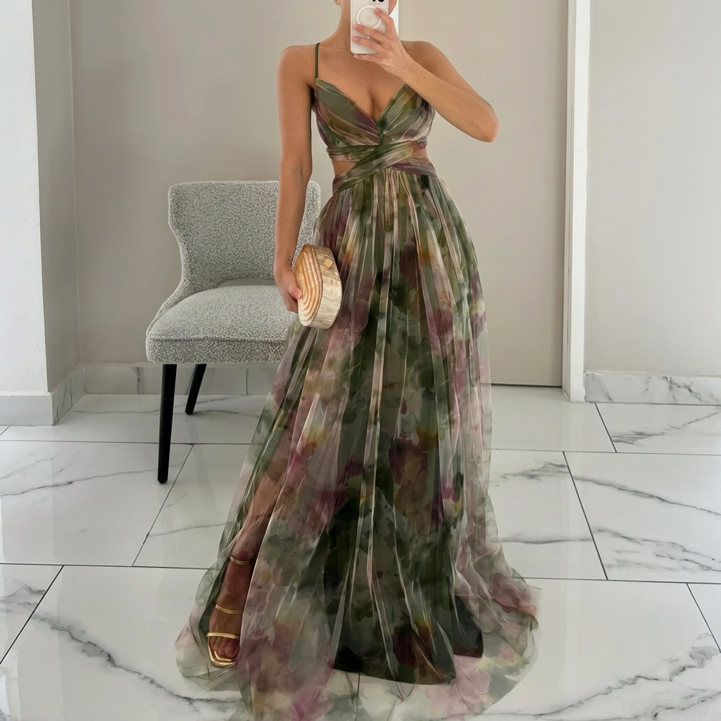 Luzia - Vestido Maxi com Estampado Floral