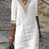 Camila - Vestido Casual de Algodão e Linho