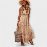 Lola - Vestido maxi com renda boho